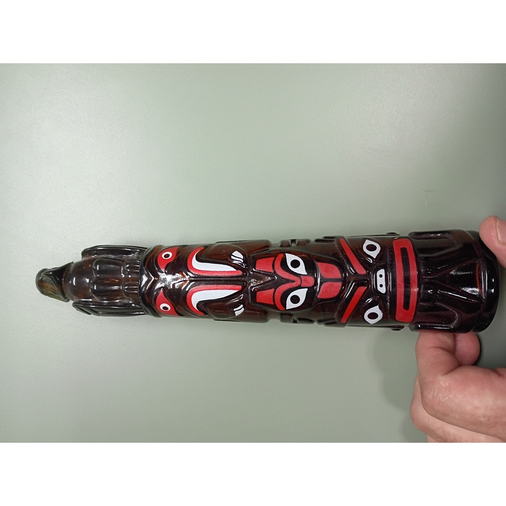 Vintage Avon Totem Pole Wild Country After Shave Amber Glass Decanter Bottle 6oz